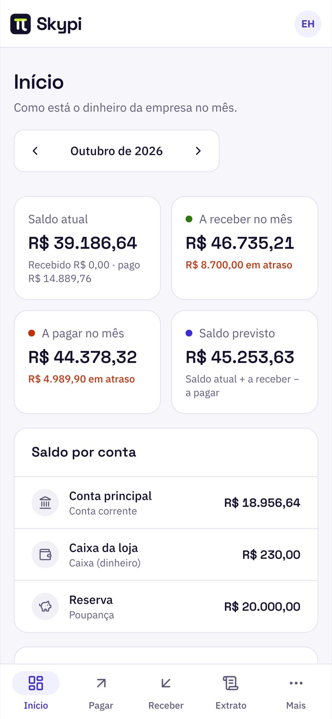 Início do Skypi no celular